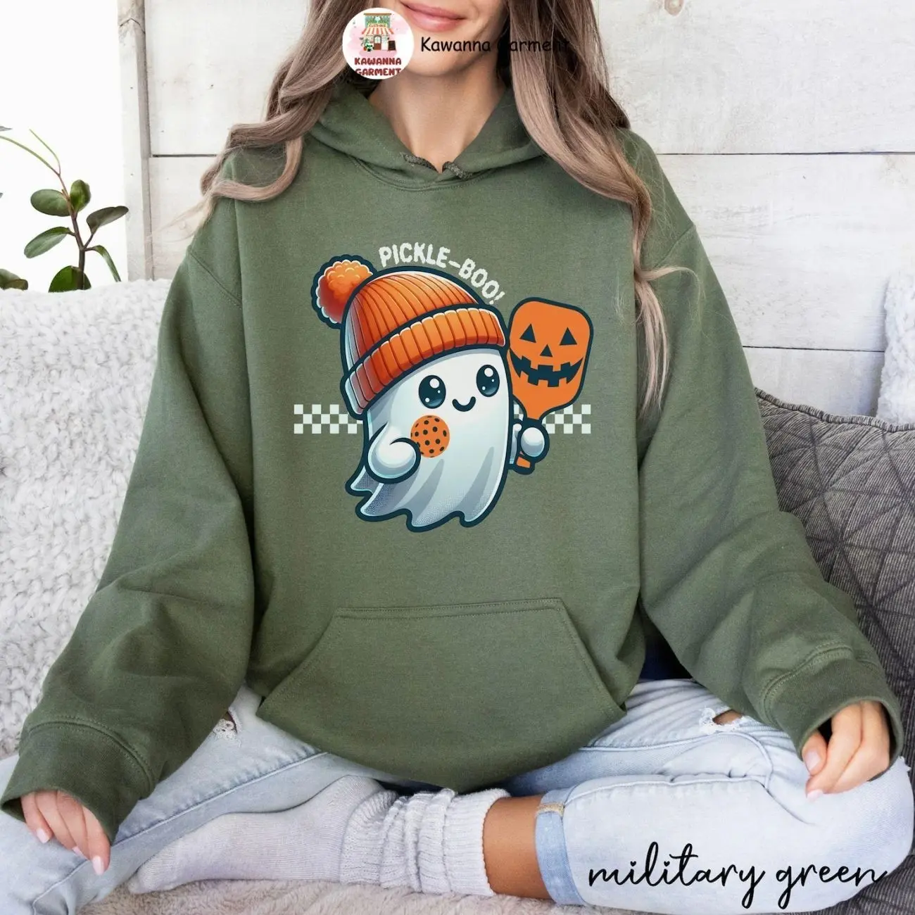 Pickleball Halloween Hoodie, Funny Pickleball Ghost Sweatshirt, Spooky Season Pickleball Gifts, Soft Cotton, Full Size