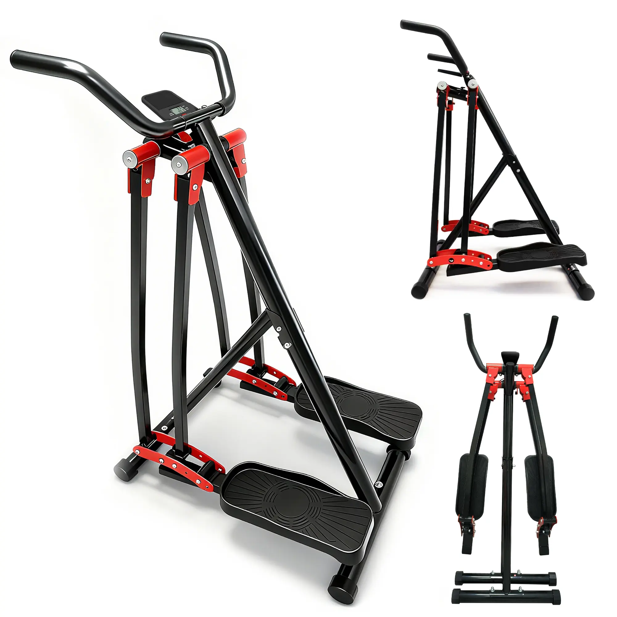 Foldable Elliptical Machine Air Walker, Low-Impact Cardio Cross Trainer Glider for Full-Body Workout, Compact Home Gym Exercise Equipment with LCD Display, Ideal for Small Spaces and Home Fitness