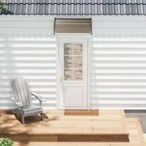 40''x40'' Awning for Door Entrance, Window Awning Canopy Exterior with UV Rain Snow Sunlight Protection, Door Awning with Plastic Steel Bracket,Polycarbonate Cover