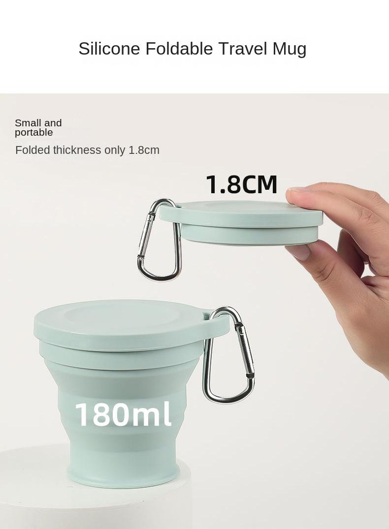 Adventure Series Foldable Silicone Outdoor Camping Cover Compressed Water Cup Portable and Retractable Mouthwash Cup
