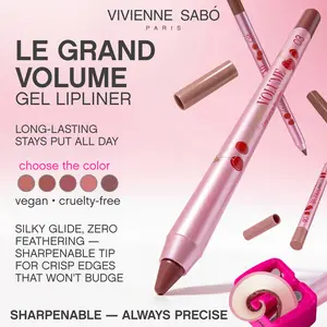 Vivienne Sabó Gel Lipliner Le Grand Volume Sharpenable, Smudge-Proof Lip Liner & All-Over Lip Color, Creamy Precision Formula, Comfortable Wear