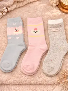 (3 Pairs) Women's Slouchy  Crew Socks - Premium Soft Warm Winter  Crew Socks Set (1） Fluffy Cozy Women's sleep socks