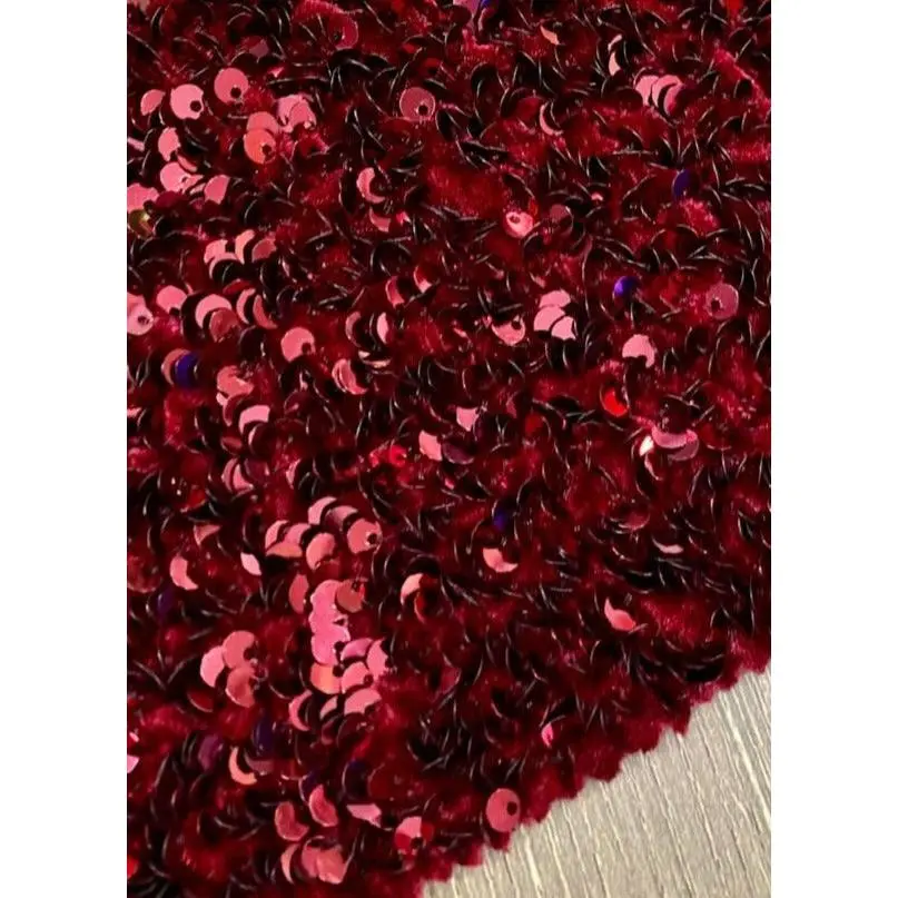 Burgundy Sequin on Velvet
