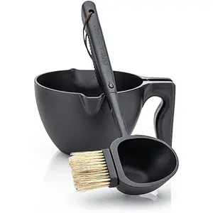 Tomahauk Ultimate Sauce Delivery System - Ladle Spoon Silicon Brush Boar Bristle Brush Mop Brush Basting Brush Pastry Brush with Sauce Bowl Grilling Gifts for Dad Men