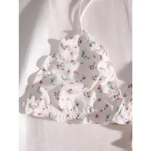 5 Piece V Neck Criss Cross Back Seamless Bralettes Bra Camisole Top