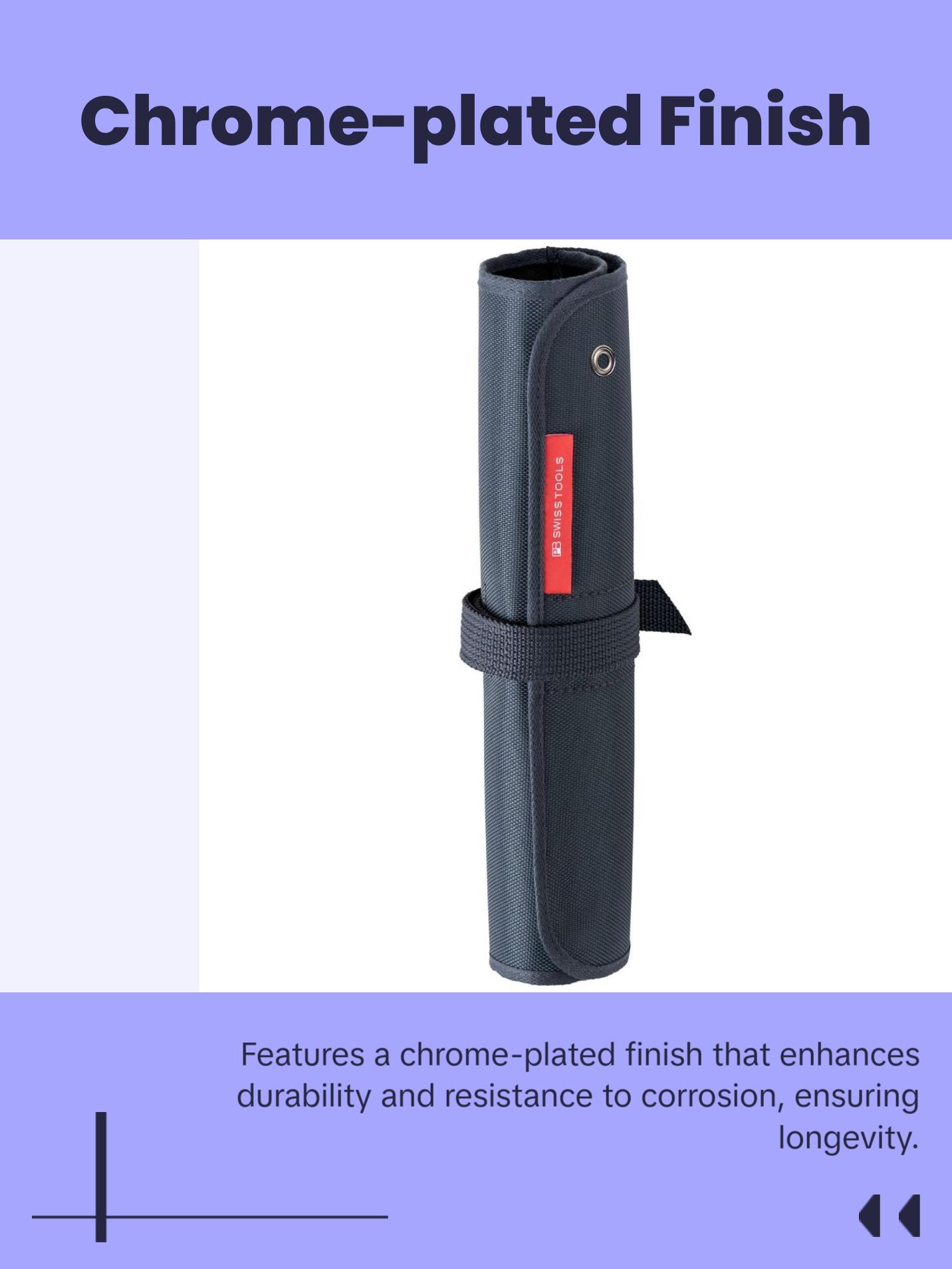PB Swiss PB 5542.SU SL GY Screwdriver Set Slotted/Phillips in Roll-Up Case with Classic VDE Handle, 5 Pcs