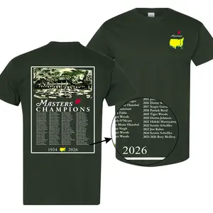 Vintage Masters Champions 1934–2026 Inspired Golf T-Shirt – Celebrate Legendary Winners, Augusta Style Design, 2026 Masters Edition, Perfect Gift for Golf Fans & Masters Lovers