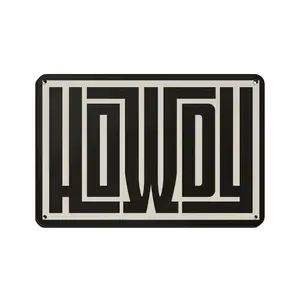 Coastal Cowgirl Aesthetic "Howdy" Sign - Trendy Western Wall Art - Beige Minimalist Typography Poster - Cute Dorm Decor