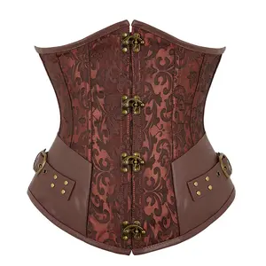 Brown Steampunk Corset Belt for Women Adjustable Curvy Aesthetic Fashion Womenswear Elegance 2918