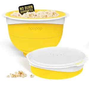 Silicone Popcorn Popper - Microwave Popcorn Maker Collapsible Bowl, BPA-Free and Dishwasher Safe