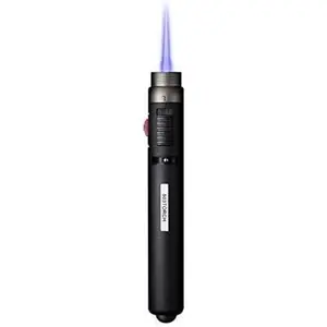 1300℃ Precision Mini Butane Torch - Dual Flame Refillable Windproof Lighter for Kitchen, Welding, BBQ & Crafts (Fuel Not Included, Zinc Alloy Body)