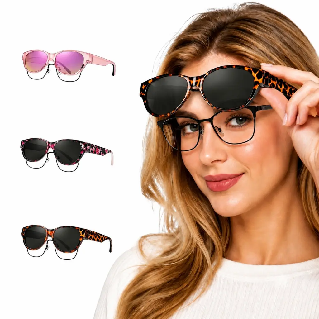 Women's 3-Pack Oversized Cat Eye Polarized Sunglasses - Nearsighted-Friendly, Leopard Print, UV400 UV Blocking, Trendy Fashion Shades, Oversized Unisex Sunglasses, Blue Light Glasses for Driving, Uv Blocking Sunglasses