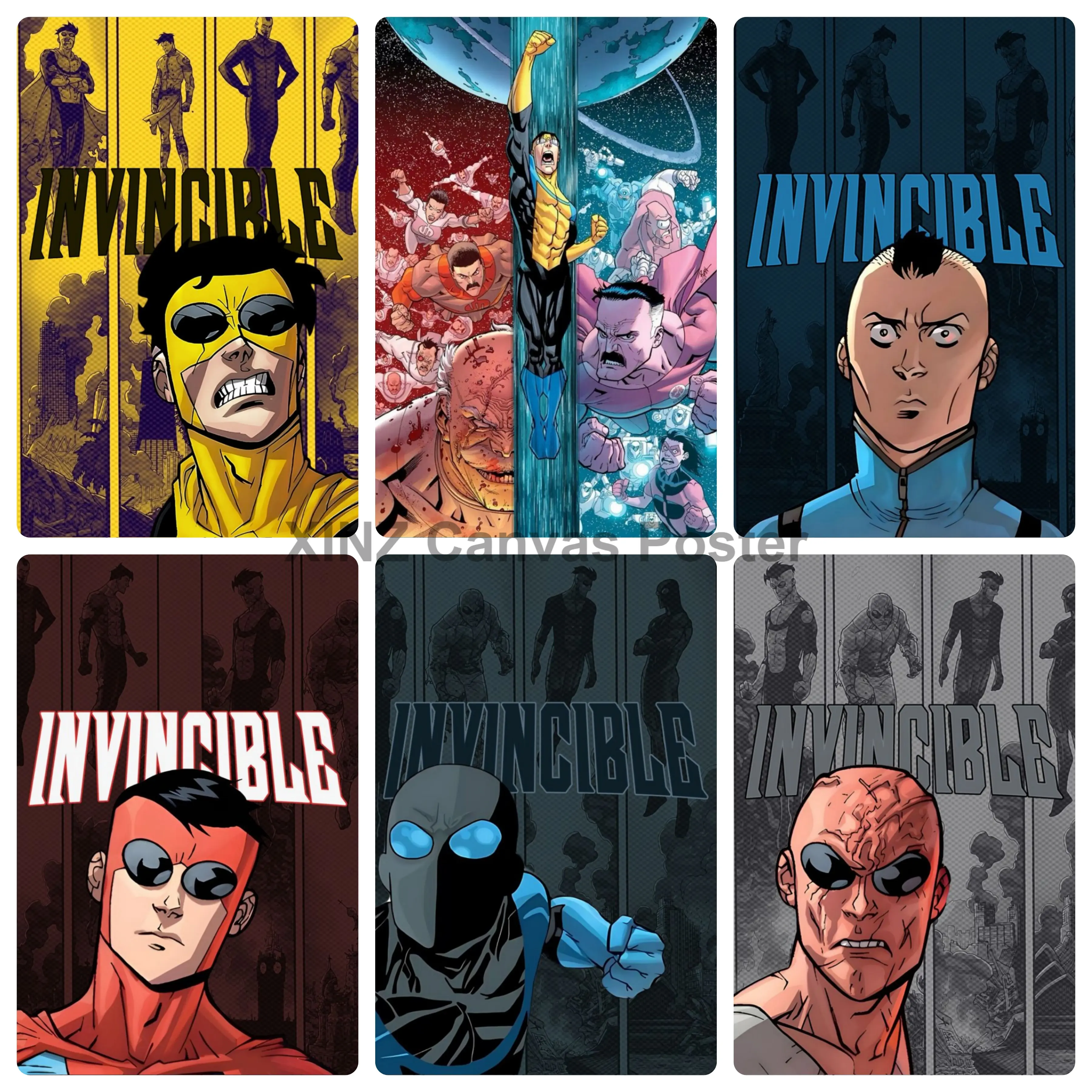 Invincible Hero Series Canvas Poster Print Photo - Mark Grayson, Omni-Man Wall Art, Comic Fans' Bedroom Decor, Home Decoration Collectible