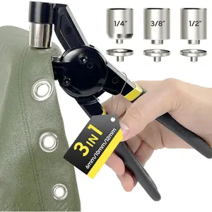 Grommet Tool Kit 1/2 1/4 3/8 Multi-Size Hole Punch, 608 count Heavy Duty Grommets Tool Kit, Eyelets and Grommets for Tarps, Fabric Rings, Leather, Tents, Vinyl, Canvas and so on