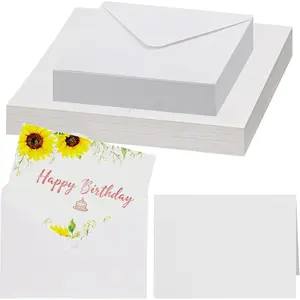 Blank Cards and Envelopes 50 Sets, Watercolor 4 x 6 in Foldable Postcards with Envelopes, 140lb/300GSM Greeting Card Paper for Wedding Invitation, Notecards, Painting cards and Thank-You Cards DIY Craft