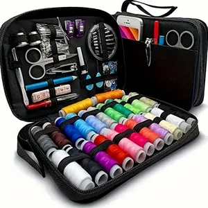 All-in-One Portable Sewing Kit – 100+ Piece Emergency Repair Set with 24-Color Thread & Zipper Case