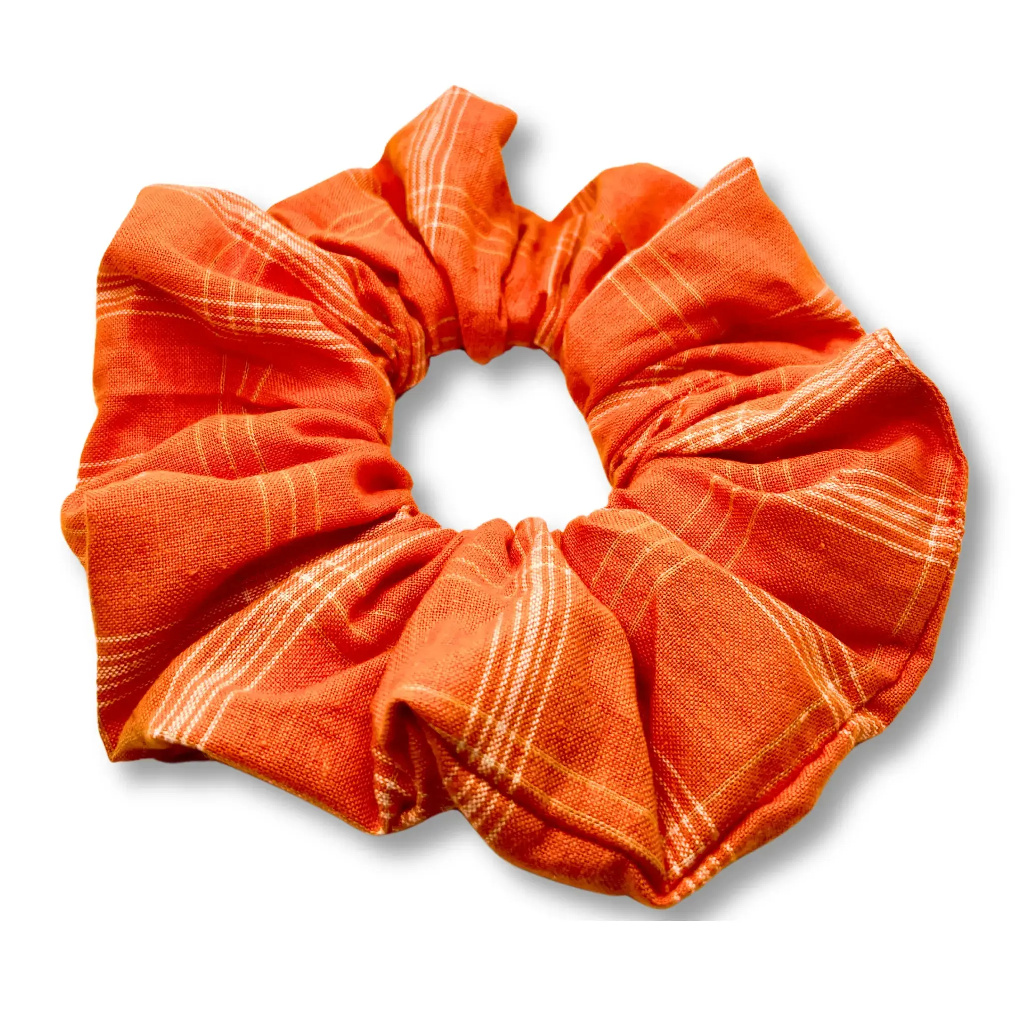 Orange Fall Plaid Scrunchie