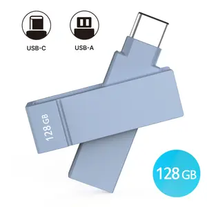 iXflash 128GB USB A & USB C 3.2 Photo Stick Flash Drive for iPhone, iPad, Mac Blue