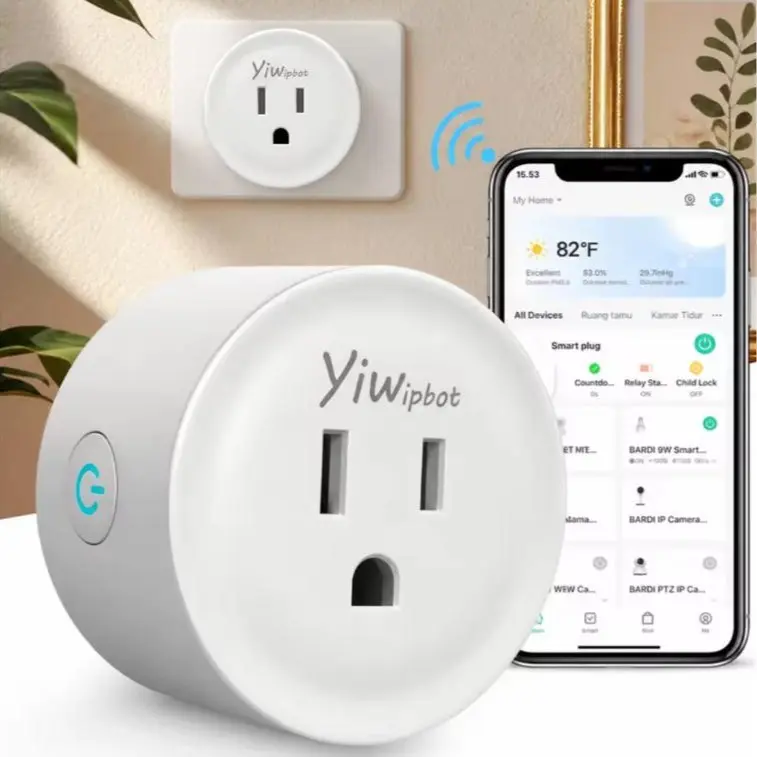 YiWipbot Matter Smart Plug 10A, Smart Wi-Fi Outlet Compatible with Alexa, Apple Homekit, Google Home, SmartThings, Home Assistant, No Hub Required, ETL & FCC & RoHS Certified, 2.4G WiFi Only