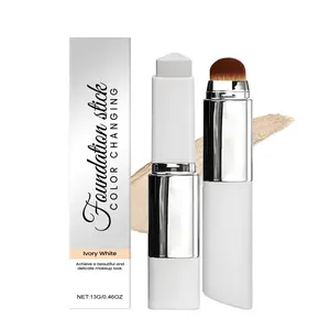 Ivory White Two-In-One Color-Changing Foundation Stick Light Moisturizing, Nourishing Matte Clear And Natural Makeup Effect