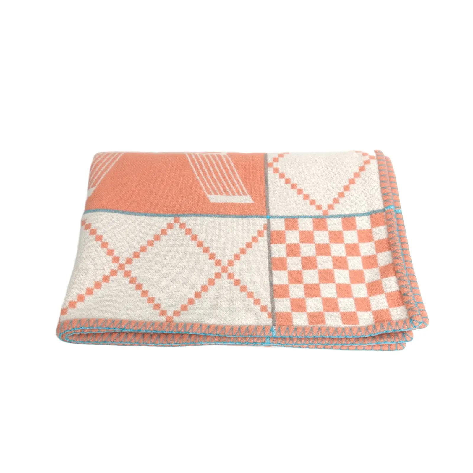 Pre-owned HERMES Colorblock Avalon Kids Blanket 100*140CMP216447596