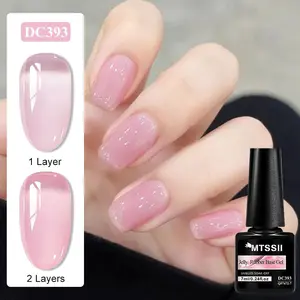 MTSSII 7ml Jelly Rubber Base Gel Nail Polish, 12colors Spring Summer Jelly Pink Transparent Nail Manicure Semi Permanent Soak Off Nail Art DIY Gel Varnish, Base Coat, Nail Art & Nail Polish for Women & Girls
