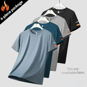 Men’s summer short-sleeve 4-pack, available in multiple colors. Stylish and versatile, made from durable material. Suitable for everyday work, outings, parties, casual fitness activities like gym workouts, running, and daily wear.