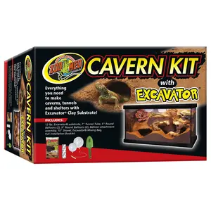 Zoo Med Cavern Kit with Excavator® Clay Burrowing Substrate