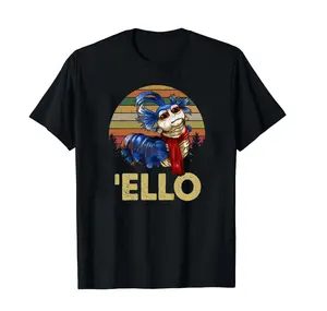 VintageTee Gildan Ello Worm Labyrinth Vintage T-shirt, Labyrinth 1986 Movie T-shirt, Funny Ello Worm Retro T-shirt, Gifts for Women, Men, Film Fan on Birthday, Christmas Cotton Menswear Casual Tshirt