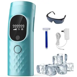Laser Hair Removal for Women and Men - Permanent Painless Ice Cooling IPL Device Remover Machine with Shaver, Goggles, 999,999 Flashes for Body and Face, Corded Adjustable Daily