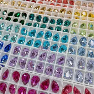 Tear Drop Luxe High Quality Pointed Back K9 Crystal Pear Shape Nail Art Accessories Sparkling Rhinestone DIY Decoration