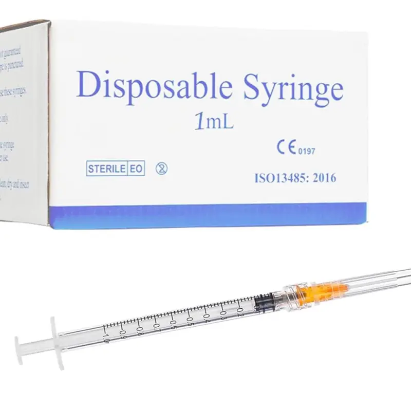 100 Pack 1ml with 25 Gauge 1 Inch Luer Lock , Individually Wrapped Healthcare