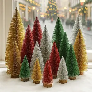 Mini Christmas Tree Desktop Decoration, Various Sizes & Colors (, Silver Color, ), Holiday Table Decor, Home Fireplace Ornament