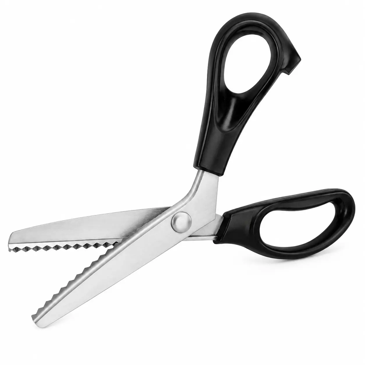 Stainless Steel Zig Zag Craft Scissors with Zigzag Teeth, Decorative Edge Pinking Shears for Fabric Cutting, Professional Craft Supplies with Sharp Comfort Grips for Home Sewing & Scrapbook Projects