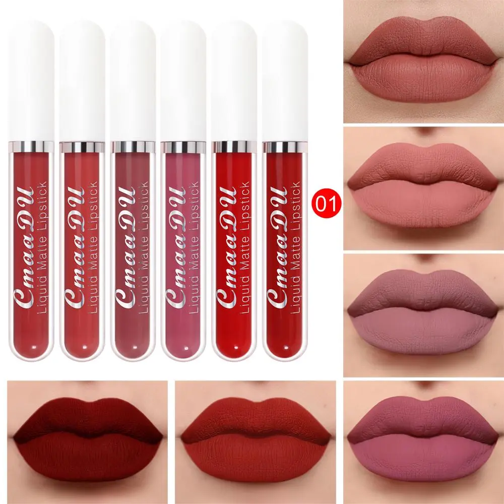 Long-Lasting Matte Liquid Lipstick Set (6 pcs), Moisturizing Hydrating Non-Stick Cup Lip Gloss for All-Occasion Lip Makeup Long Lasting Lipsticks
