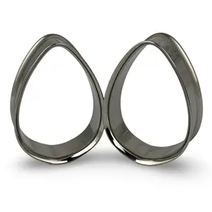 Steel Double Flare Teardrop Tunnels plugs gauges pair body jewelry