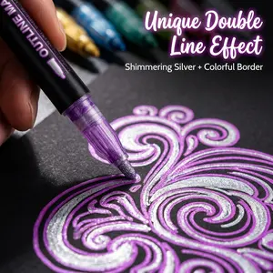 Outline Shimmer Markers, 8&36 Glitter Metallic Gel Pens for Coloring, Tween Teen Girl Christmas/Birthday Gifts Trendy Stuff, Cool Fun Art Crafts School Journaling Supplies for Kids Girls Ages 4 8 10 16 Year Old