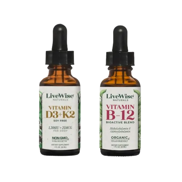 Best Sellers Duo – Vitamin D3+K2 & B12 Liquid Drops for Bone, Heart & Energy Support