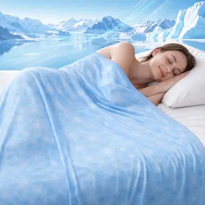 【Deals For You Days】 1PC Cooling Blanket for Hot Sleepers – Thin Summer Cooling Blanket Throw Size, Q-Max >0.5 Lightweight Cooling Throw Blanket for Bed, Couch, ORor Sofa – Snowflake Cool Blankets,mothersdaygift, summerwins