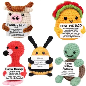 Handmade Knitted Doll Weaving Collection Dolls, Cute Positive Emotions Mini Fun Funny Gifts, Boys and GirlsBirthday Party Christmas Valentine's Day Mother's DayGratitude Teacher's Day Easter Graduation New Year's DayDoll Decoration Gift Ornament