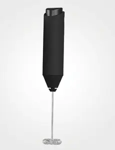 Milk Frother Wand – Powerful Mini Handheld Coffee Frother, Battery Powered Stainless Steel Whisk Drink Mixer for Lattes, Cappuccino & Matcha – Barista Coffee Gadget Gift (Black)