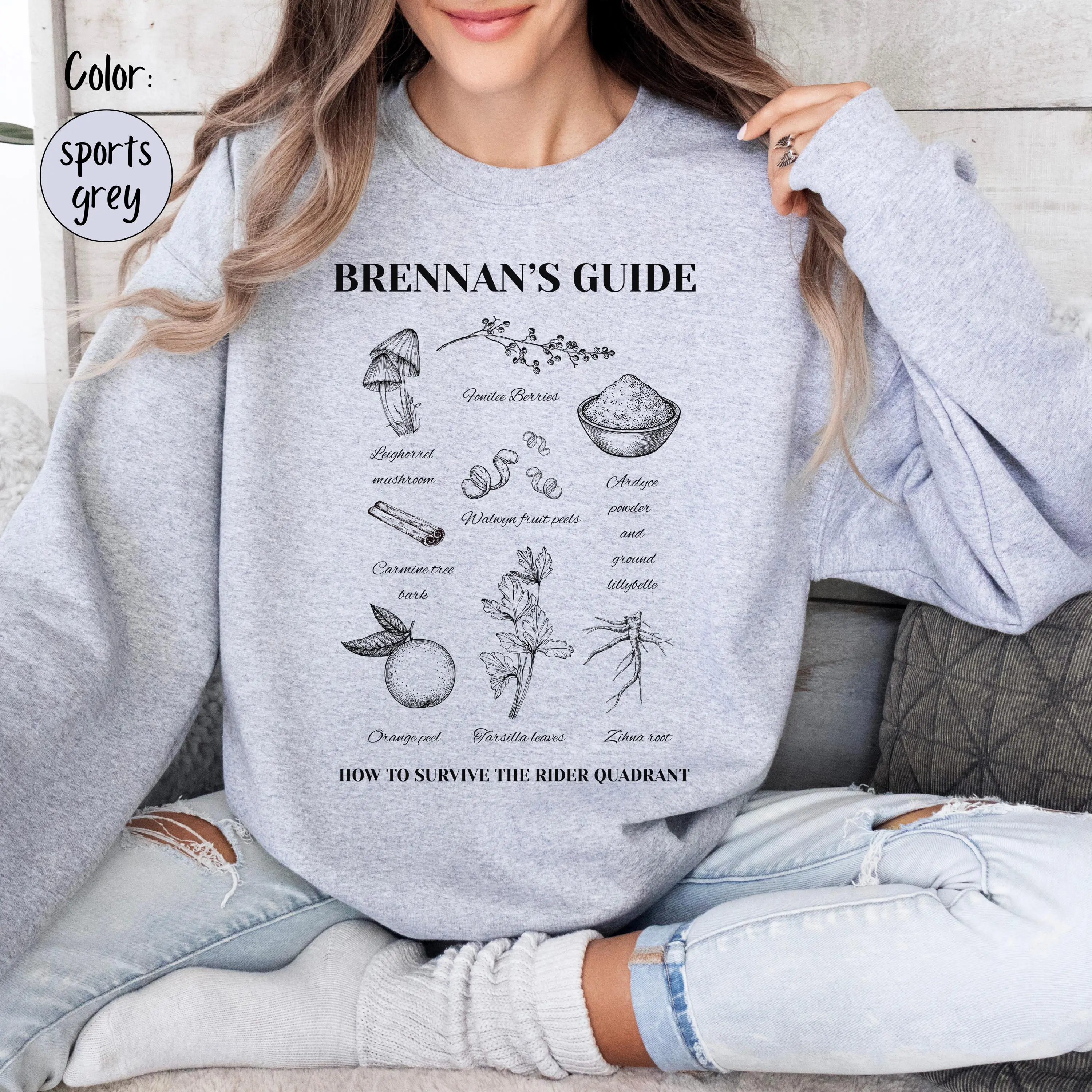 Brennan's Guide Crewneck, Basgaith War College, Fourth Wing, Rebecca Yarros Merch, Violet and Xaden, Dragon Rider, Bookish Book Lover Gift