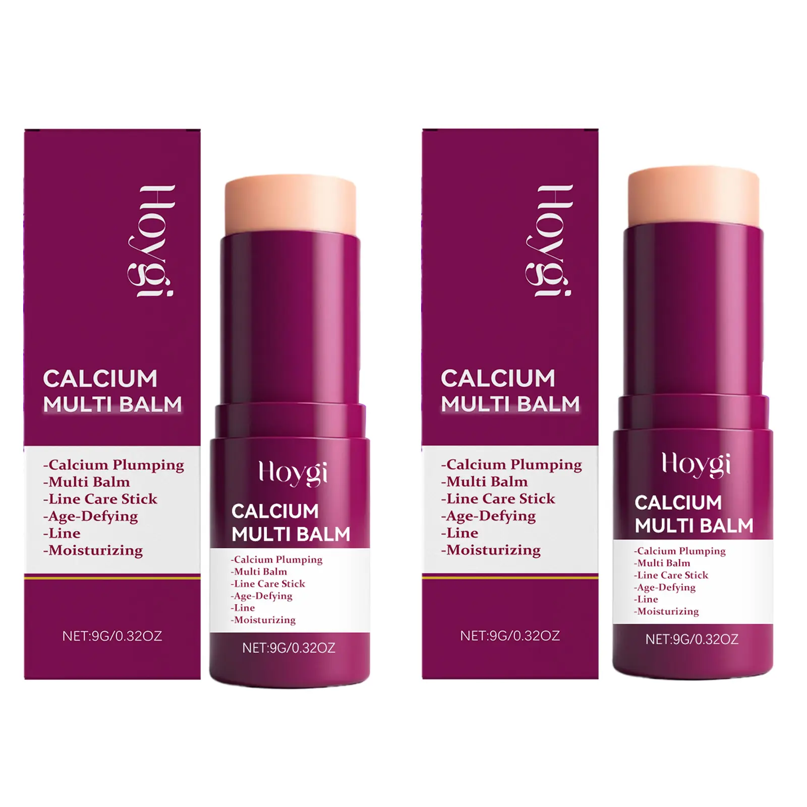 2PCS Multi Calcium Balm Stick - Korean Lightweight Moisturizers for Under Eyes, Face & Neck, with Hyaluronic Acid & Shea Butter, Daily Hydrating, Nourishing, Smooth Care for Fine Lines & Brightening Skin