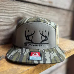 Bottomland 7 panel Horns Snapback Hat
