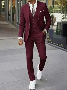 Men's Four-Piece Suit Set, Includes Vest, Pants, Jacket, Tie, Perfect for Weddings, Workwear, Holiday Events, Premium Business Attire