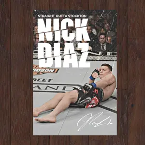 Nick Diaz UFC Poster, Motivational Fighter Wall Art Print, Iconic Athlete Decor for Room or Gym | Bold Poster Ideas for MMA Fans
