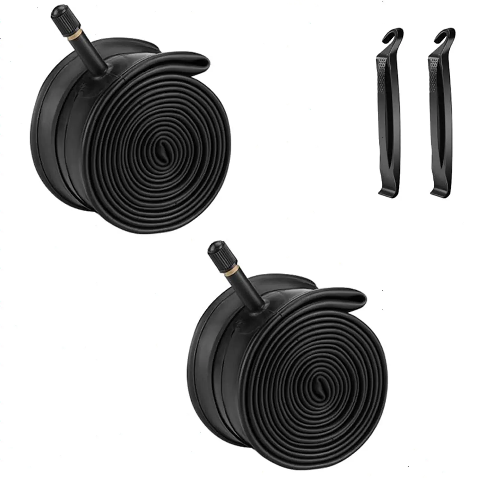2 Pack 24 Inch Bike Inner Tubes 24 x 1.75/1.95/2.0/2.10/2.125 Bicycle Replacement Parts Butyl Rubber Inner Tube with Air Tightness, Durability and AV32mm Schrader Valve for 24'' Mountain Cruiser and City Bikes Bicycle Accessories