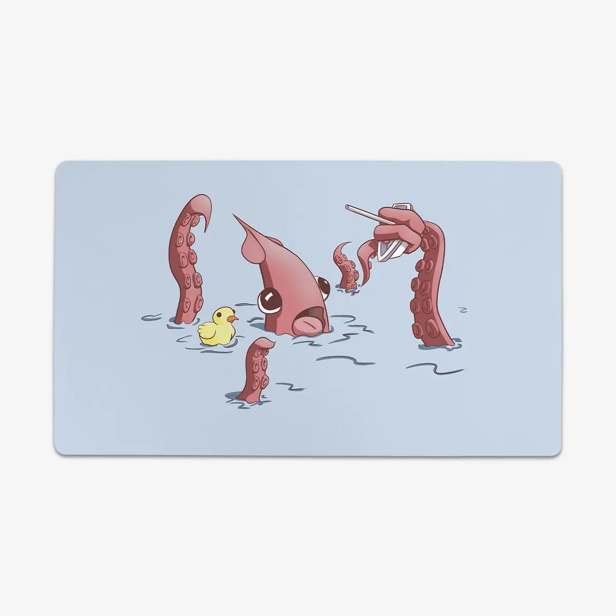 Bath Time Kraken Thin Desktop Mat - Graphic Print, Anti-Slip, Art-Designed Household Textile Desk Accessory, Graphic Print Mat, Anti-Slip Desktop Mats