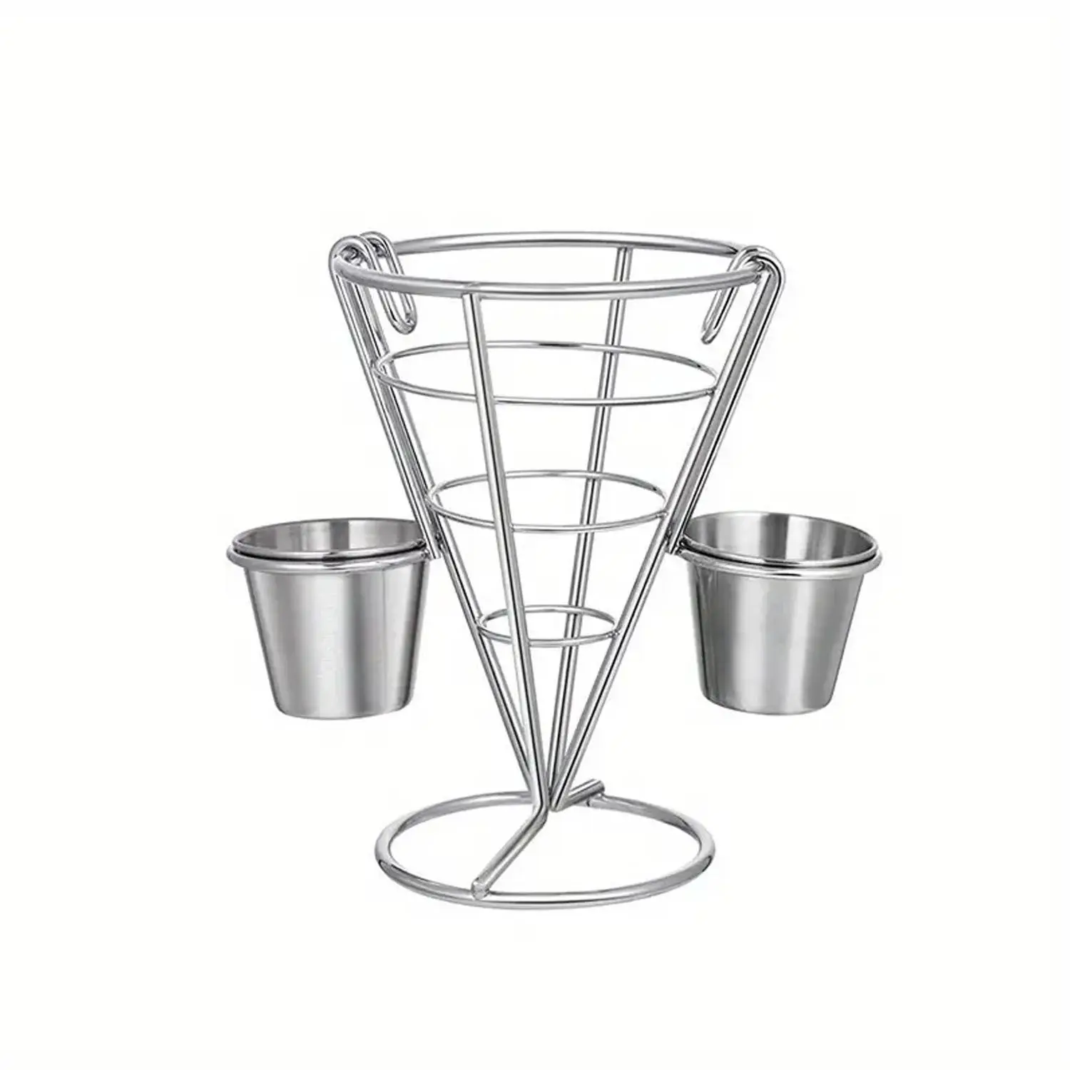 Stainless Steel French Fries Stand, 1 Count Creative Restaurant Milk Tea Chicken Leg Snack Stand, Fried Food Ice Cream Tableware Drainage Utensil Holder, Kitchen Accessories