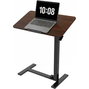 Mobile Standing Desk with Pneumatic Height Adjustment, Portable Laptop Computer Cart for Bed Couch Sofa, Tool-Free Assembly, Silent Rolling Design